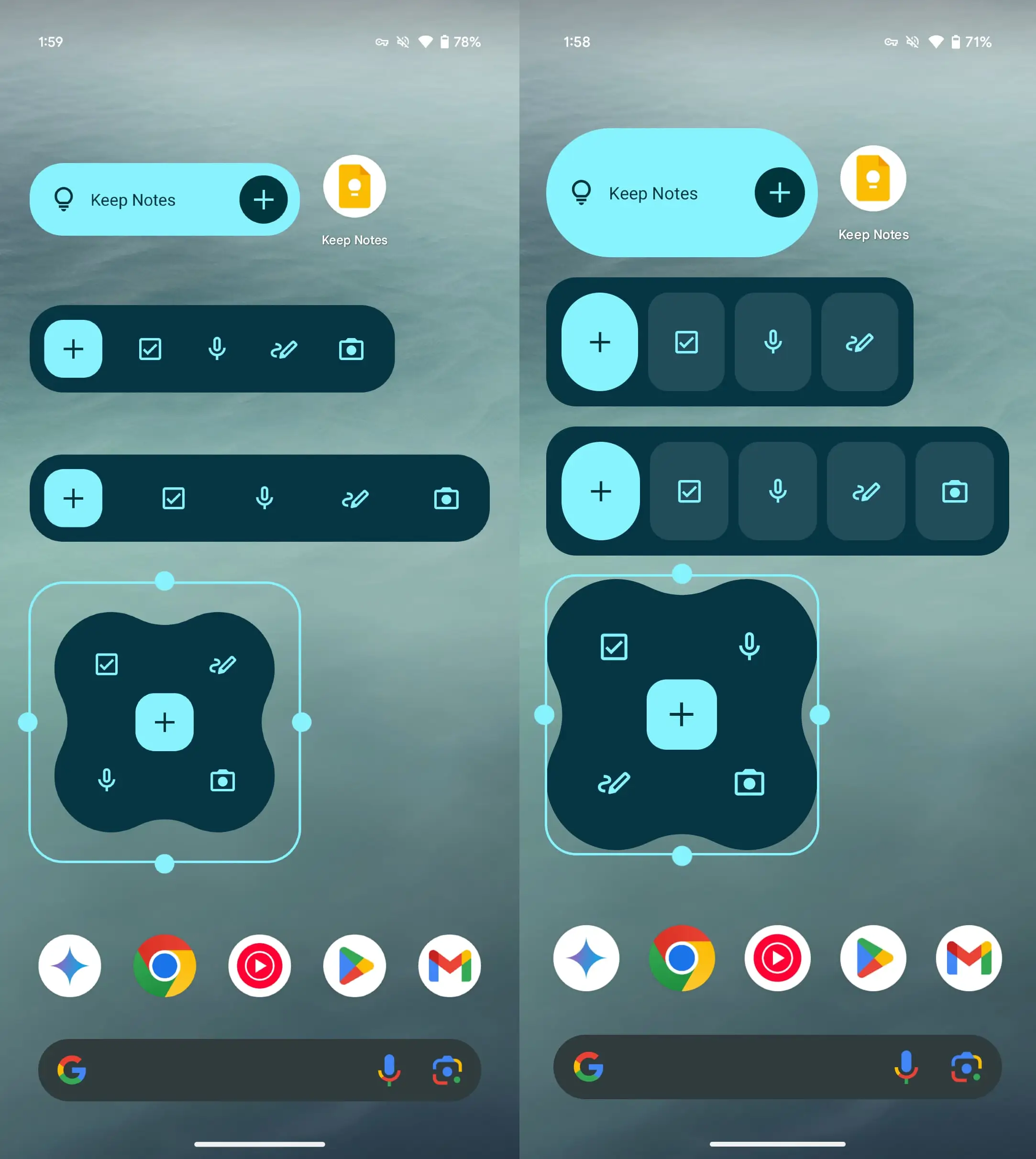 Google-Keep-widgets-Old-vs-New